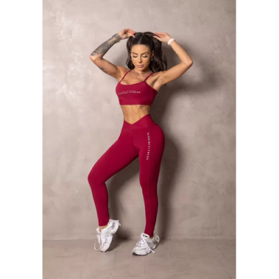 Summer Glow Merlot Wine Leggings with Draping 6