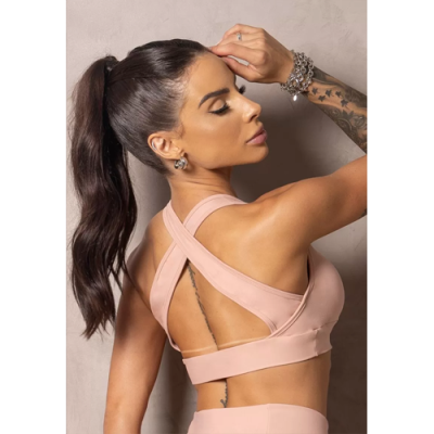 Summer Glow Nude Top with Cross Straps 3