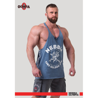 Washed Muscle Back Stringer GOLDEN AGE BLUE 1