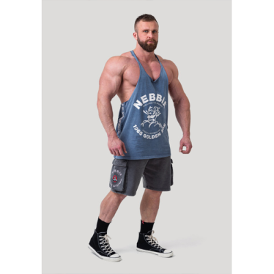 Washed Muscle Back Stringer GOLDEN AGE BLUE 6