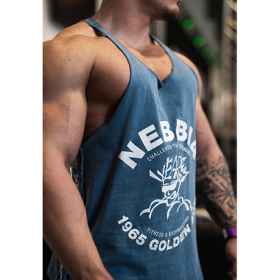 Washed Muscle Back Stringer GOLDEN AGE BLUE 8