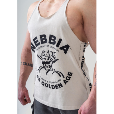 Washed Muscle Back Stringer GOLDEN AGE LIGHT GREY 1