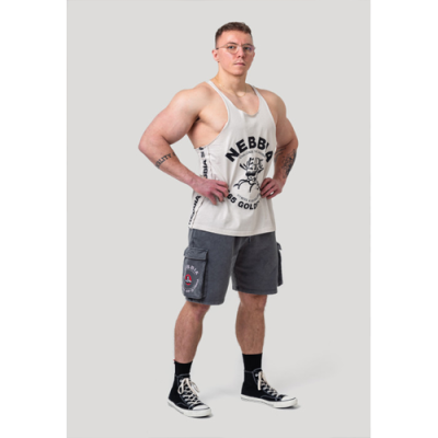 Washed Muscle Back Stringer GOLDEN AGE LIGHT GREY 7