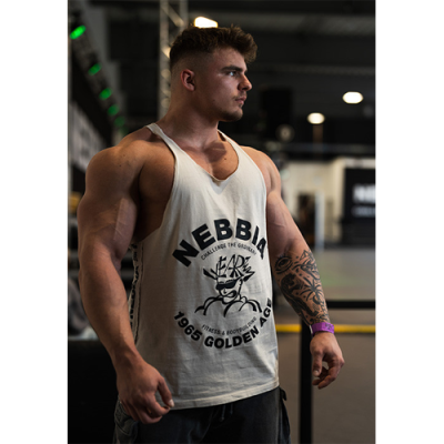 Washed Muscle Back Stringer GOLDEN AGE LIGHT GREY 8