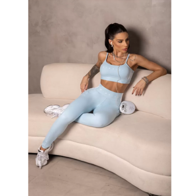 Baby Blue Summertime Leggings with Cutouts 4