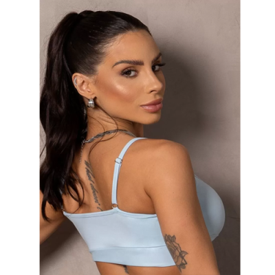 Baby Blue Summertime Top with Cutouts 3