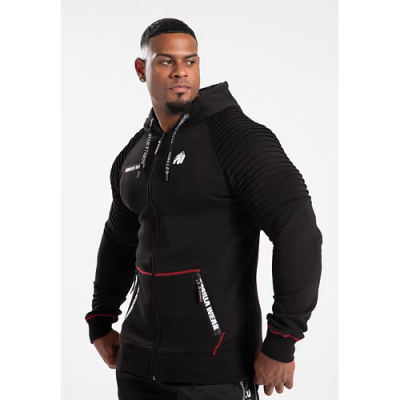 Georgia Zipped Hoodie - Black 1