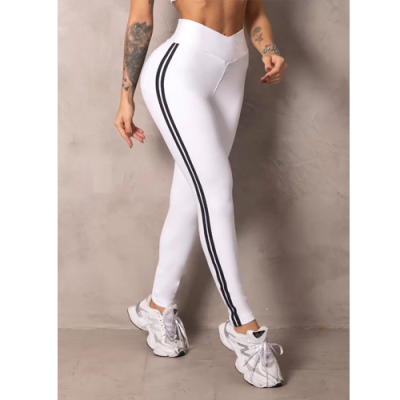 Summertime White Leggings with Wrap Waistband 1