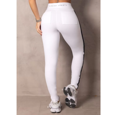 Summertime White Leggings with Wrap Waistband 3