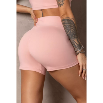 Pink Sunrise Shorts with Draping on the Front 8