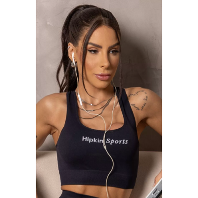 Seamless Sunrise Black Swim Top 2