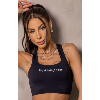 Seamless Sunrise Black Swim Top 9