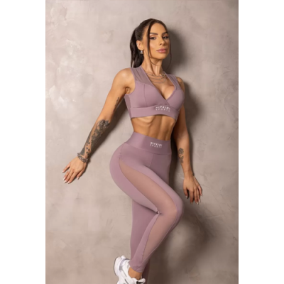 Sunrise Old Rose leggings with tulle 2