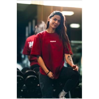 Oversized T-Shirt GYM ESSENTIALS dark red 6