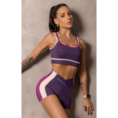 Purple Runner Shorts with wrap waistband 2