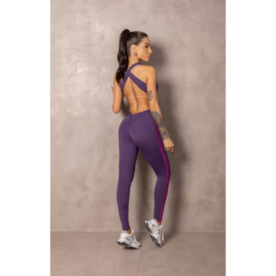 Violet Runner Jumpsuit with Front Zipper 3