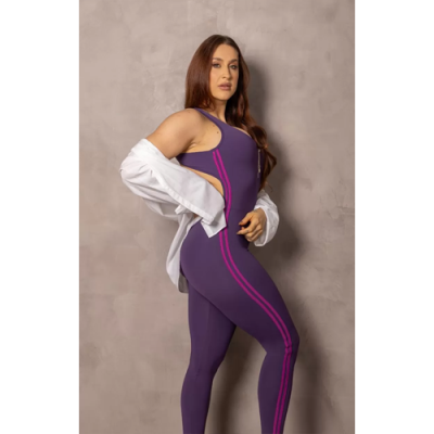 Violet Runner Jumpsuit with Front Zipper 7
