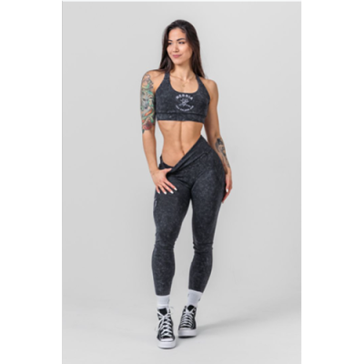 Washed High Waisted Leggings GYM WARRIOR BLACK 2
