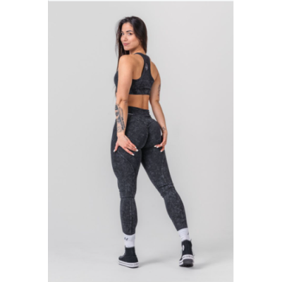 Washed High Waisted Leggings GYM WARRIOR BLACK 3