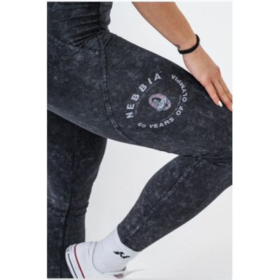 Washed High Waisted Leggings GYM WARRIOR BLACK 7
