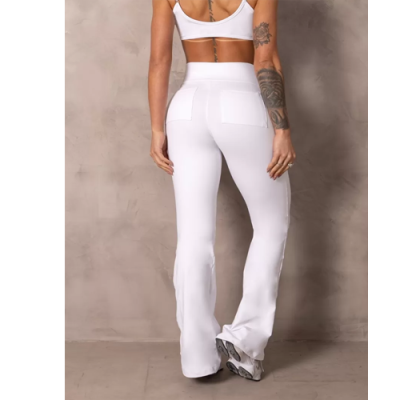 Brighten White Fitness Leggings with Pockets 3