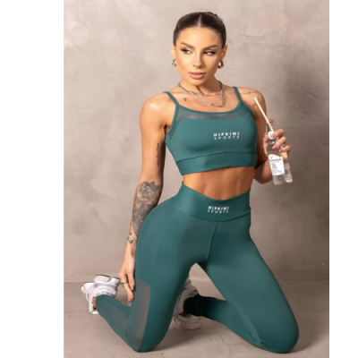 Fitness Brighten Green Top with tulle 3