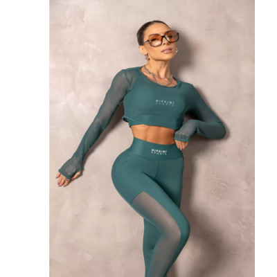 Fitness Brighten Green Top with tulle 5