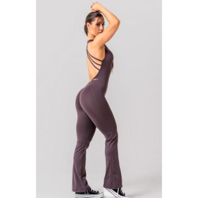 Sculpting Flared Jumpsuit OWN THE GYM Brown 3