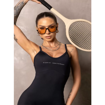 Jumpsuit Fitness Smash Black Flare 6