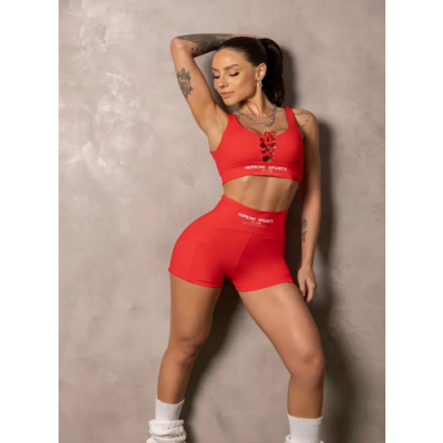 Red Smash Fitness Shorts with Silk 4