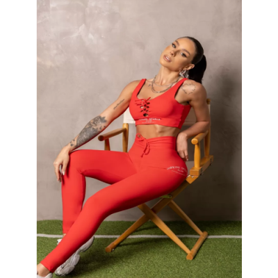 Red Smash Fitness Top with Tie 2