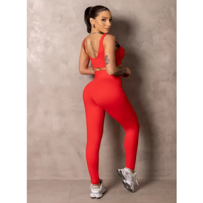 Red Smash Fitness Top with Tie 4