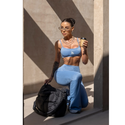 Breezy Flare Pants Shine Blue 4