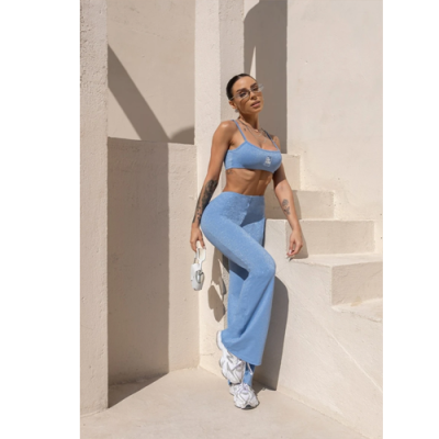 Breezy Flare Pants Shine Blue 7