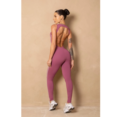 Breezy Malva Fitness Jumpsuit with silk 3