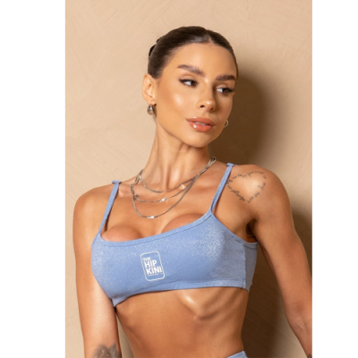 Breezy Shine Blue Fitness Top 1