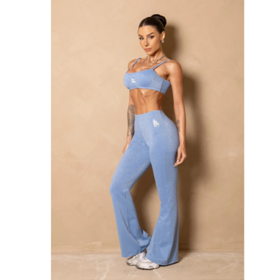 Breezy Shine Blue Fitness Top 2