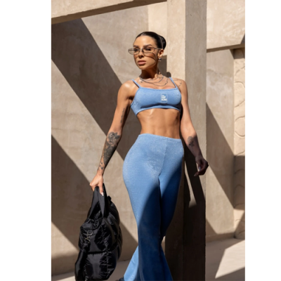 Breezy Shine Blue Fitness Top 8