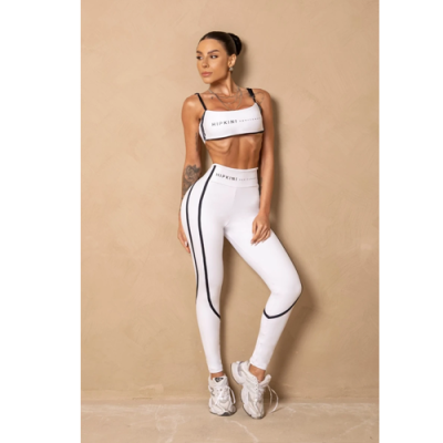 Breezy White Fitness Top with Black Strap 5