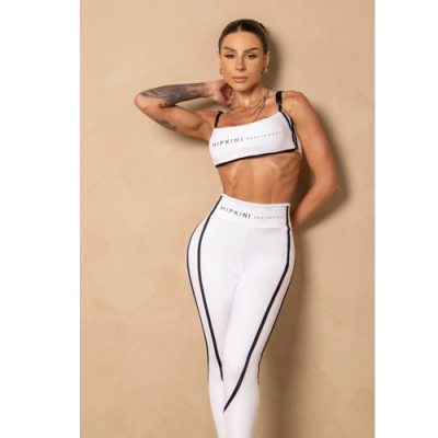 Breezy White Fitness Top with Black Strap 6