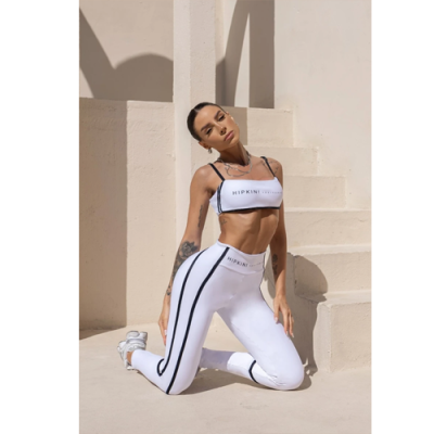 Breezy White Fitness Top with Black Strap 7