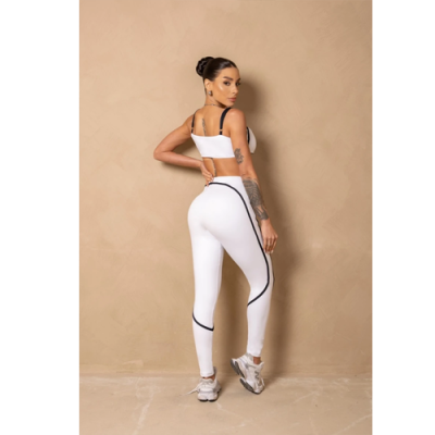 Breezy White Fitness Top with Black Strap 8