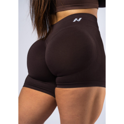 DARK BROWN PUSH-UP SHORT LEGGINGS WITH HIGH WAIST POWER 893 - XS