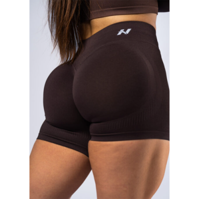 Dark brown push-up short leggings with high waist POWER 893 1
