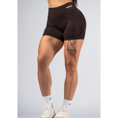 Dark brown push-up short leggings with high waist POWER 893 2