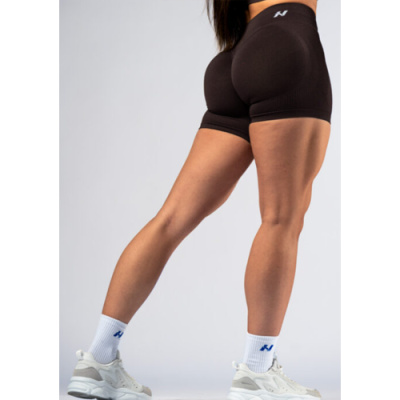 Dark brown push-up short leggings with high waist POWER 893 3