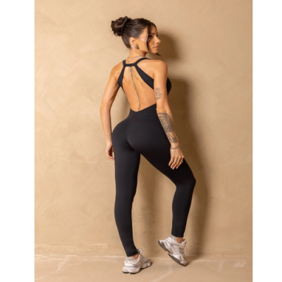 Fitness In Motion Black jumpsuit with silk 3