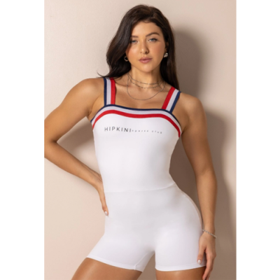 Fitness Club Classics Romper White with Silk 1