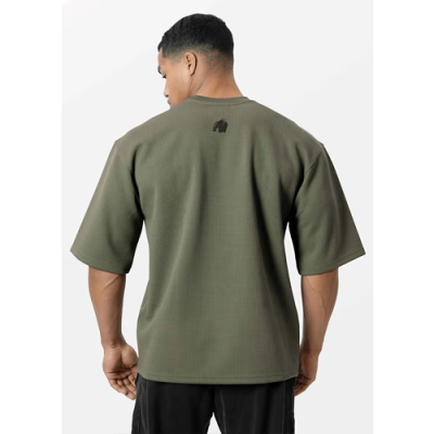 Idaho Oversized Waffle T-Shirt - Army Green 2