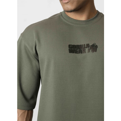 Idaho Oversized Waffle T-Shirt - Army Green 4